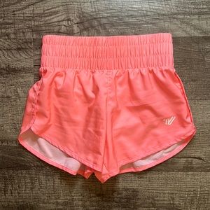 Girls youth medium varsity cheer shorts pink coral